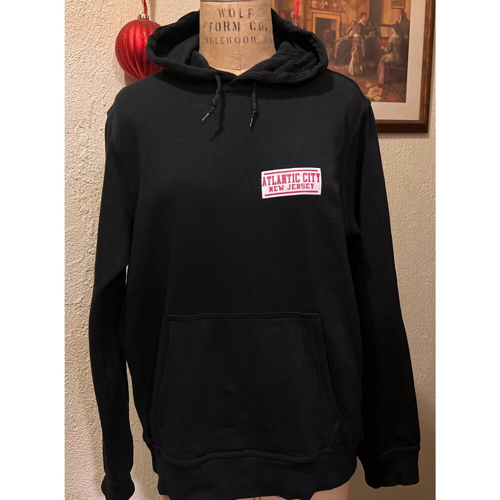 Atlantic City New Jersey Black Pullover Sweatshirt Hoodie Unisex Size S - Picture 9 of 9